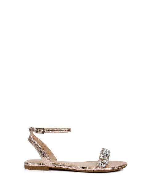 Jewel Badgley Mischka Giona Embellished Evening Sandals Gold Metallic Size 8.5